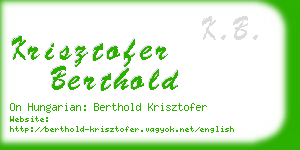 krisztofer berthold business card